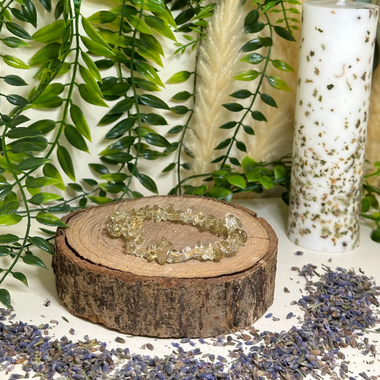 Bracelet Citrine Naturelle Rocailles - Abondance