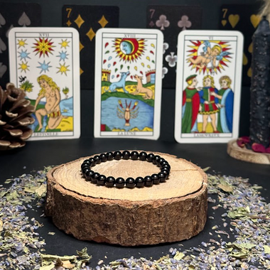 Bracelet Spinelle Noire Bouclier Protecteur