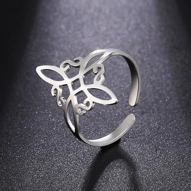 Bague Noeud de Sorcière Acier Inoxydable- Géométrie sacrée