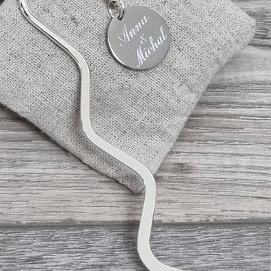 Marque-Page Pendant Acier Rond Gravé