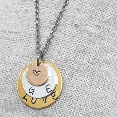 Trio Pendentif Love & Initiales Gravées