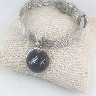 Bracelet Ceinture Inox & Médaille Gravée Personnalisée