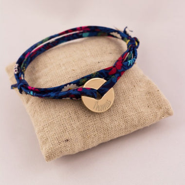 Bracelet Liberty Medaille Plaqué Or Ronde Gravée