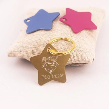 Porte-Clés Super Maîtresse Gravé Personnalisé Etoile