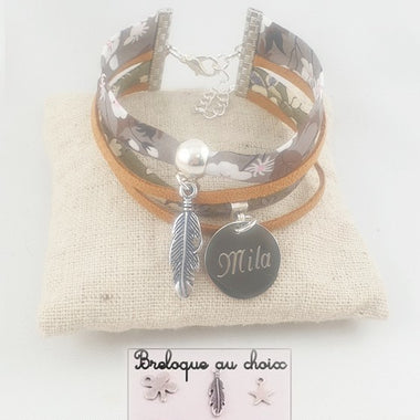 Manchette Liberty Automnal Médaille Acier Gravée