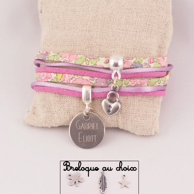 Manchette Liberty Automnal Médaille Acier Gravée