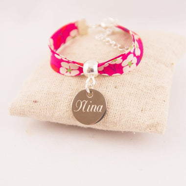Bracelet Enfant Liberty Personnalisé Mitsi Red & Médaille Gravée