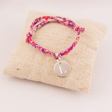 Bracelet Liberty Enfant Ajustable Petite Medaille Argent Ronde Gravée