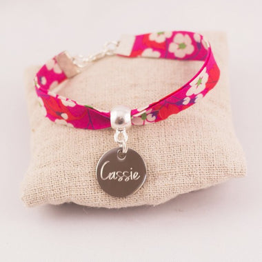Bracelet Liberty Personnalisé Mitsi Red & Médaille Gravée