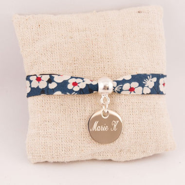 Bracelet Enfant Liberty Personnalisé Mitsi Blue & Médaille Gravée