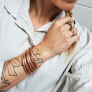 Jonc Bouddhiste Champagne Mantra & Médaille Gravée Qualité Supérieure