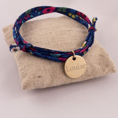 Bracelet Liberty MedaillePlaque Or Ronde Gravée