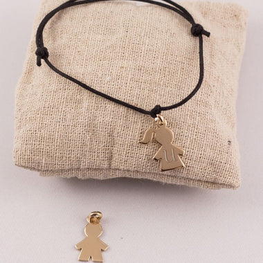 Bracelet Cordon 1 Personnage Plaque Or