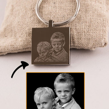 Porte-Clés Gravé Personnalisé Coeur