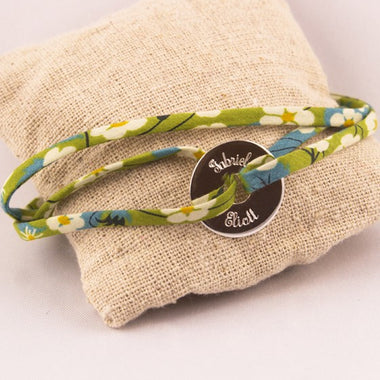 Bracelet Liberty Medaille Argent Ronde Gravée