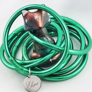 Jonc Bouddhiste Doré Mantra & Médaille Gravée Qualité Supérieure