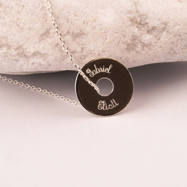 Pendentif Cible Gravé Argent 20 mm