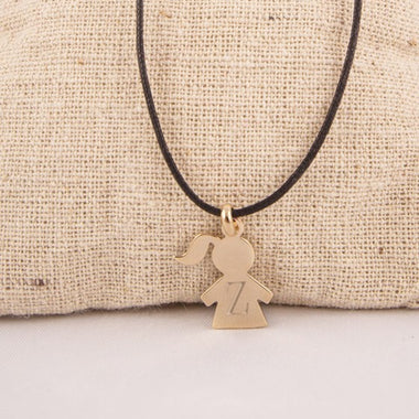 Pendentif Initiale 1 Personnage Gravé Plaqué Or 17mm