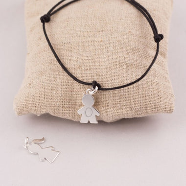 Bracelet Cordon 1 Personnage Argent
