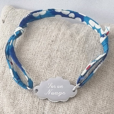 Bracelet Enfant Liberty Ajustable & Nuage Acier Gravé Personnalisé