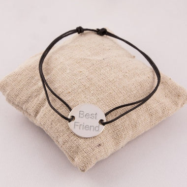 Bracelet Cordon & Cible Argent Gravé