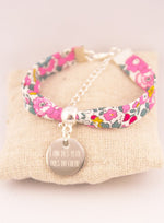 Bracelet Liberty Personnalisé Betsy Pivoine & Médaille Gravée