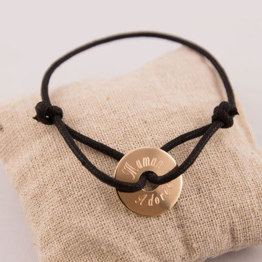 Bracelet Liberty Medaille Argent Ronde Gravée