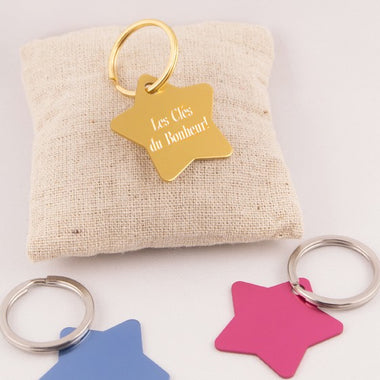 Porte-Clés Etoile Couleur Gravure Personnalisable