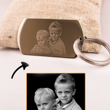 Porte-Clés Gravé Personnalisé Coeur