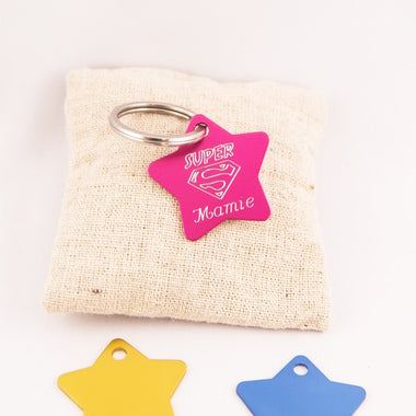 Porte-Clés Super Mamie Gravé Personnalisé Etoile