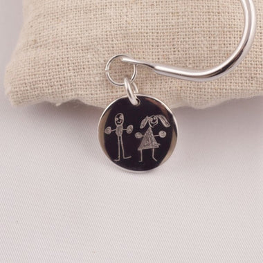 Marque-Page Pendant Acier Rond Gravé