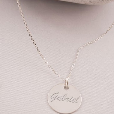 Pendentif Super Mamie Rond Gravé Argent 19 mm