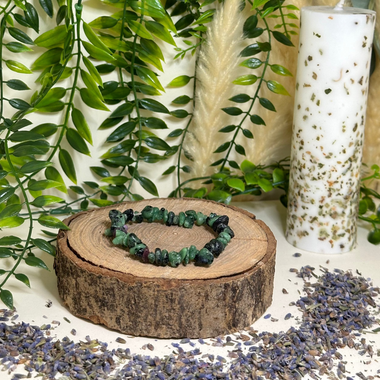 Bracelet Rocailles Rubis Zoïsite - Chance