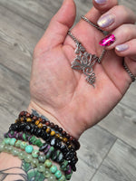 Pendentif Lotus Unalome Acier Inoxydable