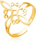 Bague Noeud de Sorcière Acier Inoxydable- Géométrie sacrée